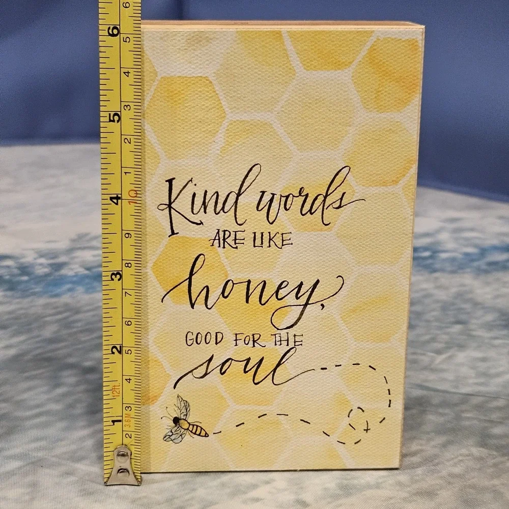 Glory Haus Kind Words Are Like Honey Plaque Christian Desk Sign Farmhouse Decor